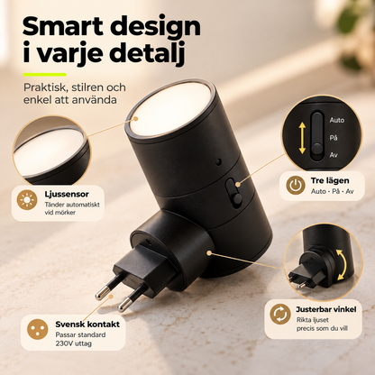 Smart LED-vägglampa med ljussensor